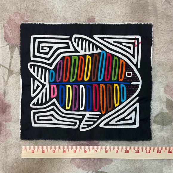 Vintage Kuna Mola Panama Columbia Unframed Traditional Textile Art BIRD - Picture 7 of 10